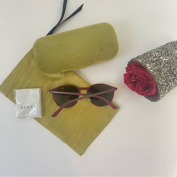 GUCCI Authentic New 52mm Round Signature Logo Sunglasses With Case, Cloth & Tag - Picture 13 of 14